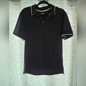 Chaps Men's Polo Shirt in Black with White Trim